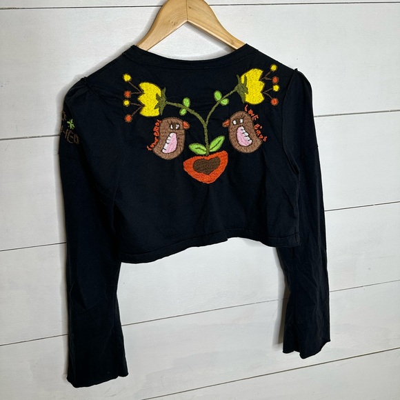 Johnny Was Joystick Hand Embroidered Floral Birds Cardigan Women’s - Size Med. - Picture 6 of 7